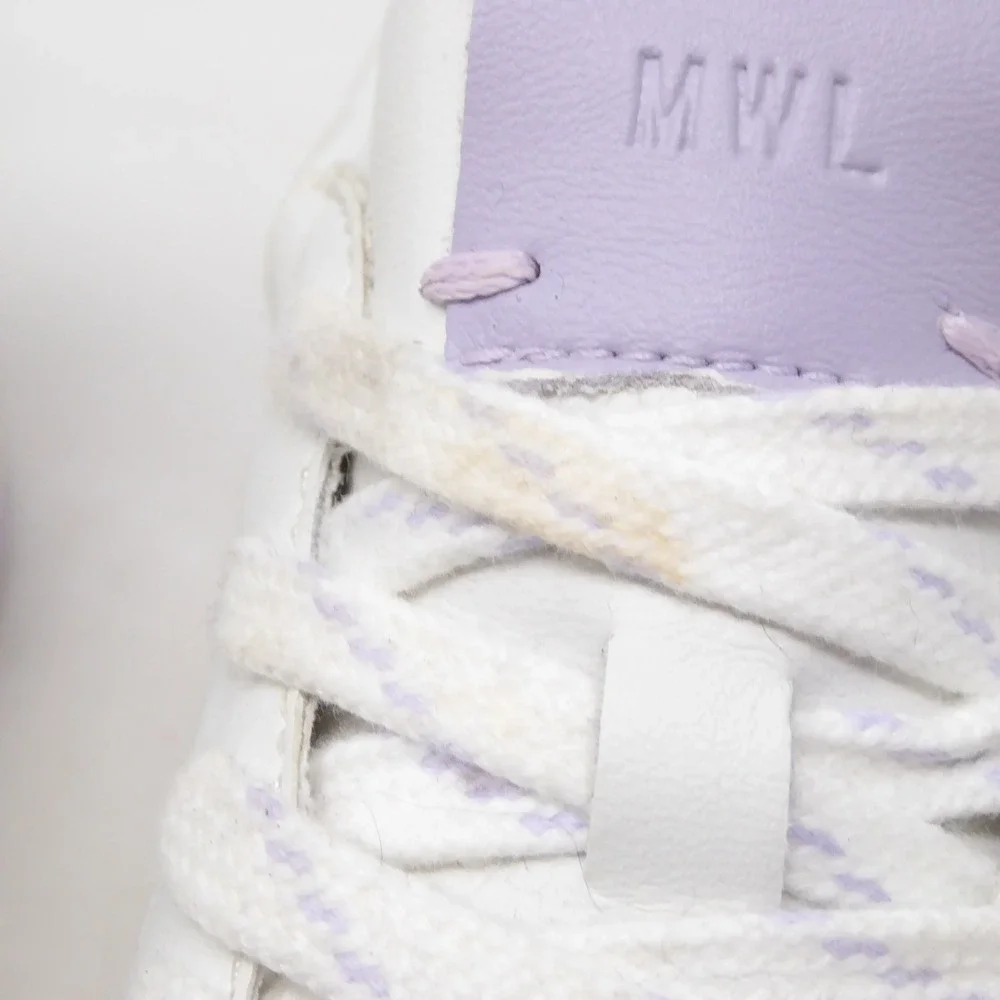 Madewell Women Court Sneakers White Lavender Purple MWL Court Sneaker 10M